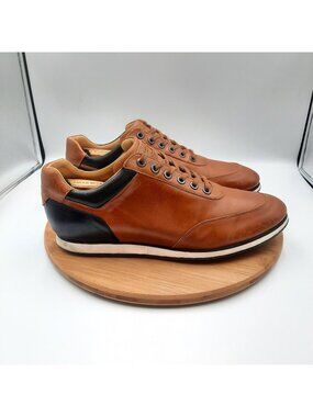 Royal Albatross Richmond Mens 11 Shoes Mocha Leather Spikeless Golf Sneakers